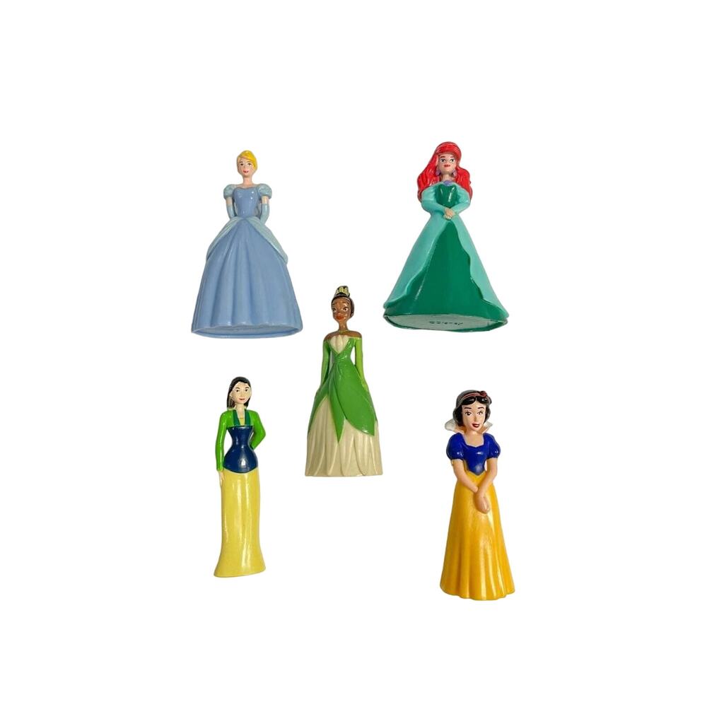 Lot of 5 3 inch Disney Princess Toy figurines Cinderella Ariel Snow White Tiana